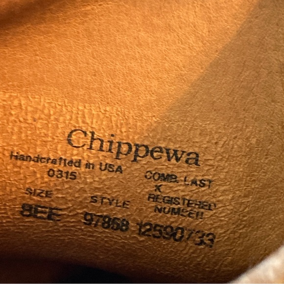 Chippewa Pull On Brown Leather Boots Size 8EE Men Cowboy Work - Picture 9 of 9